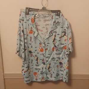 Way To Celebrate Halloween Pajama Set Top And Shorts Sz XL (16-18)